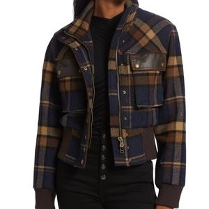 Veronica Beard Jadis Plaid & Faux Leather Jacket